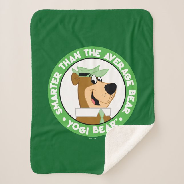Cobertor Sherpa Retrato sorridente do Urso Yogi (Frente)