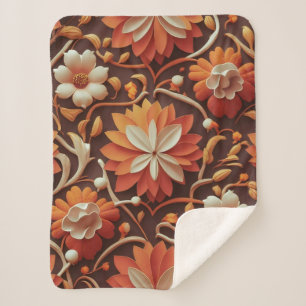 Cobertor Sherpa "Retro Bloom - Padrão Floral Invisível