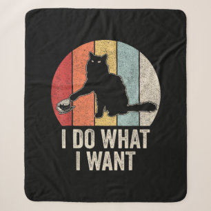Cobertor Sherpa Retro Eu Faço O Que Quero Que Gato De Camisa Gato
