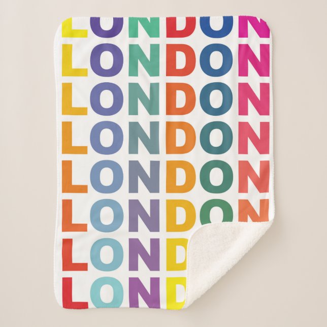 Cobertor Sherpa Retro London England poster (Frente)