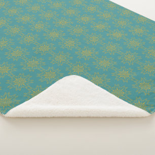 Cobertor Sherpa Retro Mandala Teal Sherpa Blanket (3 Tamanhos)
