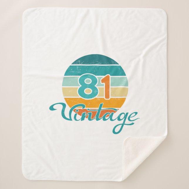 Cobertor Sherpa Retro Sunset 81 Vintage Distressed (Frente)