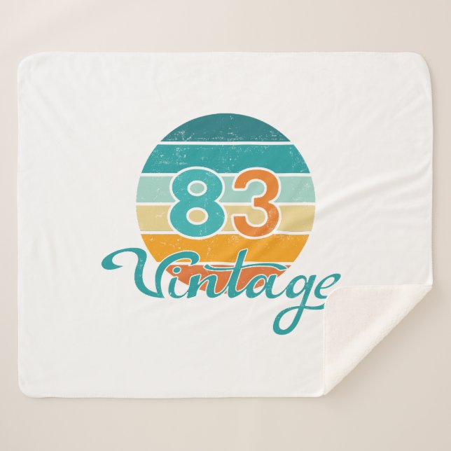 Cobertor Sherpa Retro Sunset 83 Vintage Distressed (Frente (Horizontal))