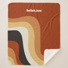 Cobertor Sherpa Retrovisor Laranja dos anos 70 Personalizado