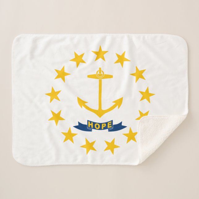 Cobertor Sherpa Rhode Island State Flag (Frente (Horizontal))