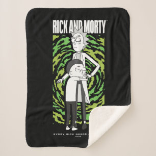 Cobertor Sherpa RICK AND MORTY™ Morty Abraçando Rick