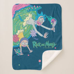 Cobertor Sherpa RICK E MORTY™ Abandonamento Do Portal Infectad