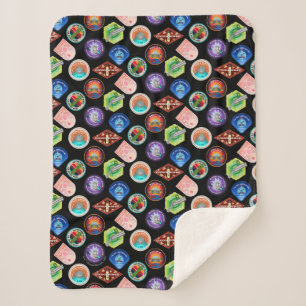 Cobertor Sherpa RICK E MORTY™ Padrão de patches do espaço extern