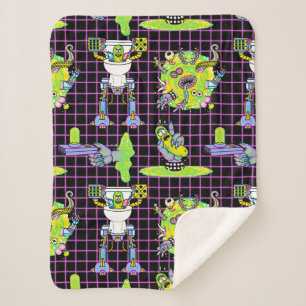 Cobertor Sherpa RICK E MORTY™   Padrão do Portal de Rick de pic