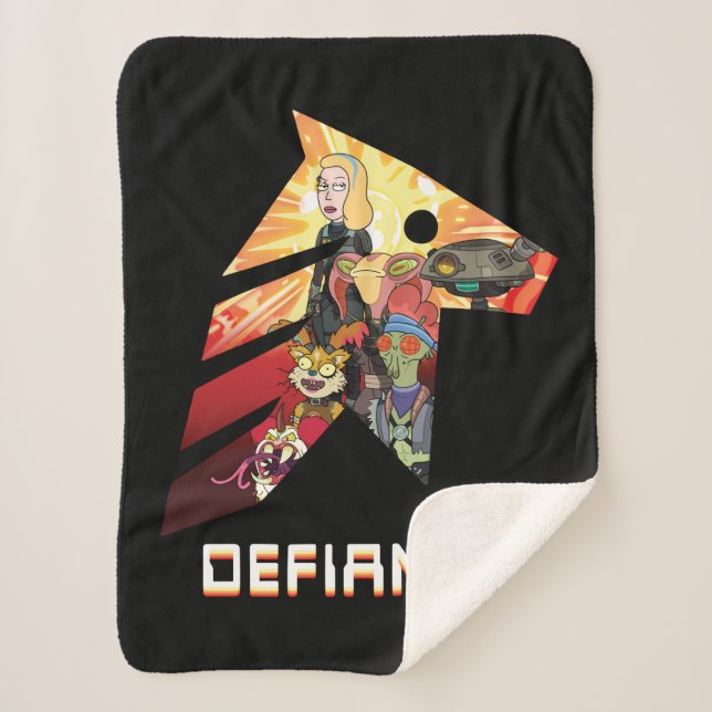 Cobertor Sherpa RICK E MORTY™ | Tripulação de bordo espacial (Frente)