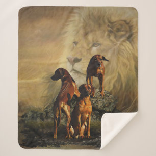 Cobertor Sherpa Ridgeback da Rodésia com Leão