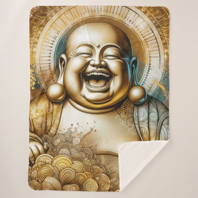 Cobertor Sherpa Rindo de Buda (Frente)