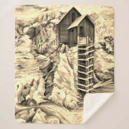 Cobertor Sherpa Rio Colorado Rocky Mountain River Crystal Mill