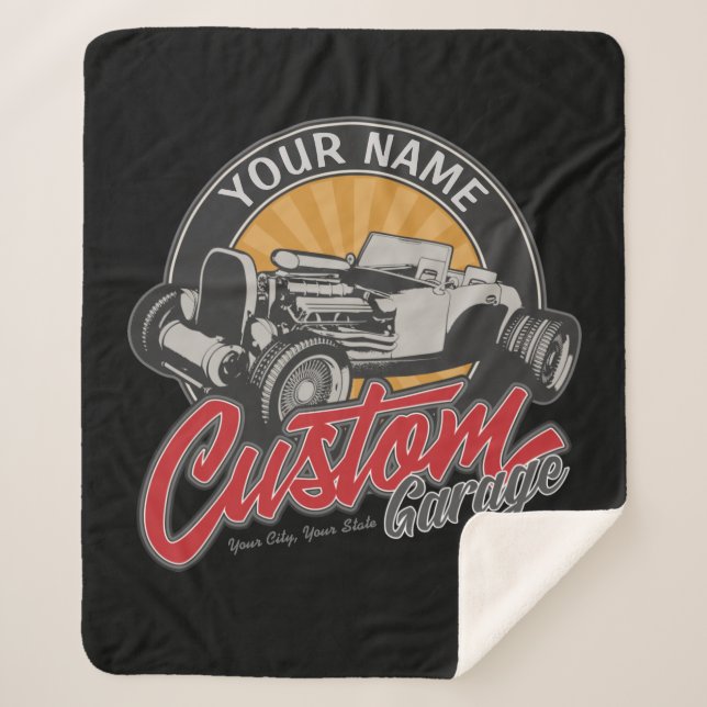 Cobertor Sherpa Roadster Personalizado de Retrô Personalizado de G (Frente)