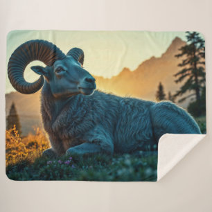 Cobertor Sherpa Rocky Mountain Sheep