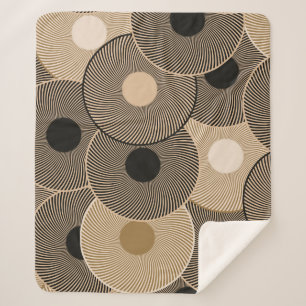 Cobertor Sherpa Rodas Douradas do arco preto: Abstrato