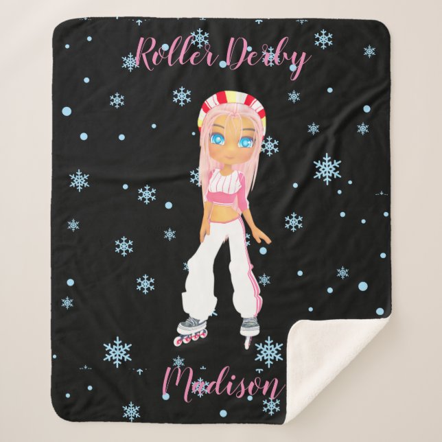Cobertor Sherpa Roller Derby Personalizado Sherpa Blanket (Frente)