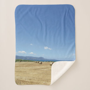 Cobertor Sherpa Rolos de ouro de cinzas e Designs do mar azul prof