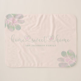 Cobertor Sherpa Romantic Heart Wimshical Home Sweet Home Quote