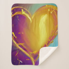 Cobertor Sherpa Romântico Coração Sherpa Blanket