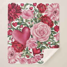 Cobertor Sherpa Romântico Floral Fleece Blanket