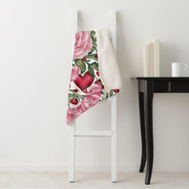 Cobertor Sherpa Romântico Floral Fleece Blanket