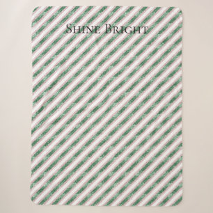 Cobertor Sherpa Rosa Bege Verde Glitter Listras Natal  