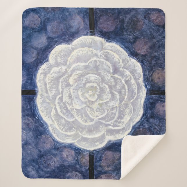 Cobertor Sherpa Rosa branca, n.o 35 | Anna Cassel | (Frente)