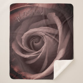 Cobertor Sherpa Rosa de Blush Vintage Personalizado