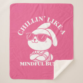 Cobertor Sherpa Rosa "Mindful Bunny" Cozy