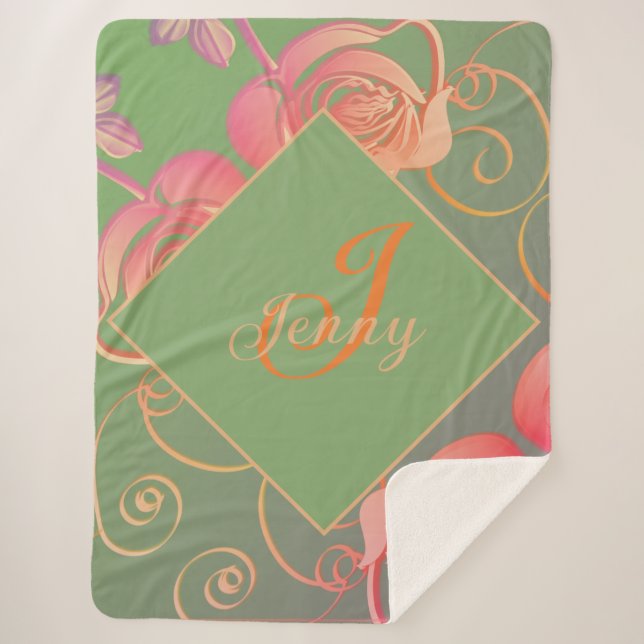 Cobertor Sherpa Rosa Românico Sherpa Blanket (Frente)