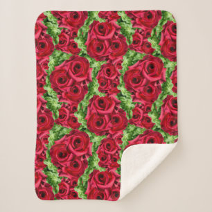 Cobertor Sherpa Rosa vermelha Path Flower Garland