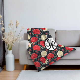 Cobertor Sherpa Rosas miniatura e monograma