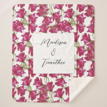 Rosas Rosa Cor-de-água Pintada Mão Monograma