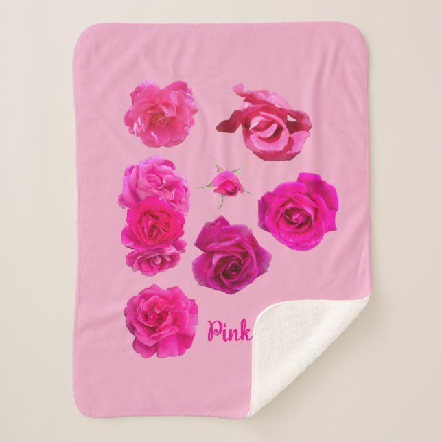 Cobertor Sherpa Rosas Rosas (Frente)