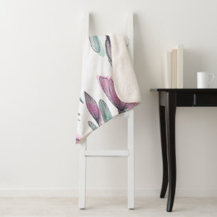 Cobertor Sherpa Rosas roxas