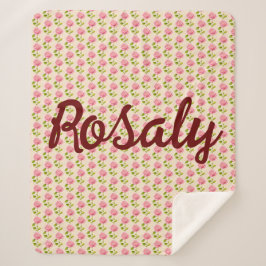 Cobertor Sherpa Rosen Muster rosa pink