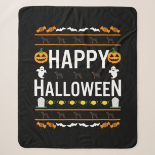 Cobertor Sherpa Rottweiler Halloween - Saqueia de Cachorro Pregui