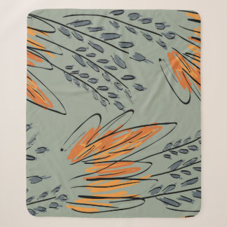Cobertor Sherpa Rough Sketch Grass Ethnic Design