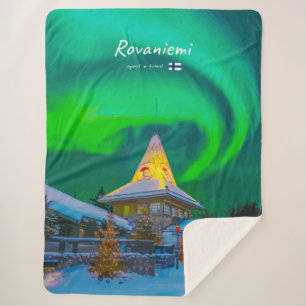 Cobertor Sherpa Rovaniemi, Finlândia - Magia Aurora