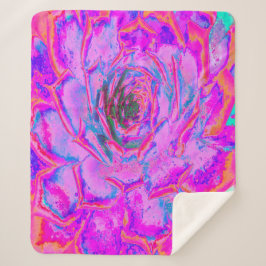 Cobertor Sherpa Roxo e Magenta - Sena Rosette Suculente