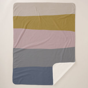 Cobertor Sherpa Roxo Empoeirado e Bloco de Cores Abstratas Cinza