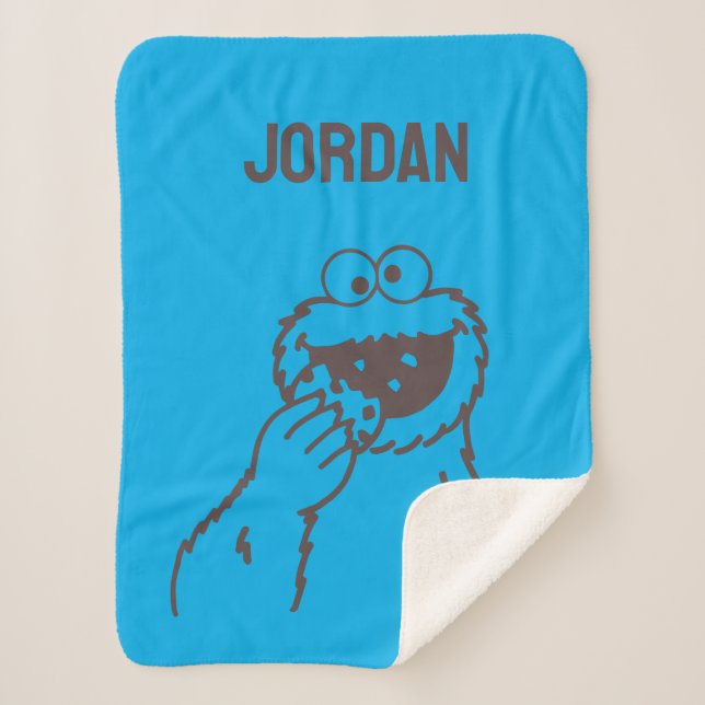 Cobertor Sherpa Rua Sésamo | Brilho Monstro de Cookie | Adicionar  (Frente)