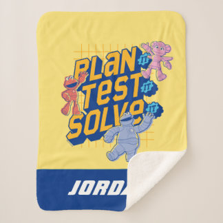 Cobertor Sherpa Rua Sésamo | Construção Mecha | Adicionar nome