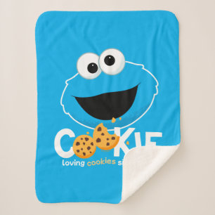 Cobertor Sherpa Rua Sésamo   Cookie Monster Loving Cookies
