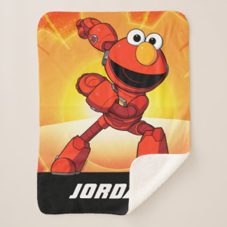 Cobertor Sherpa Rua Sésamo | Mecha Builders Elmo | Adicionar nome