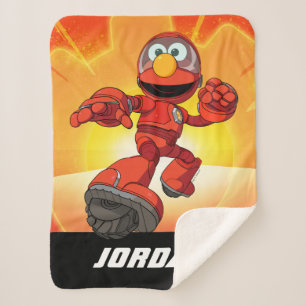 Cobertor Sherpa Rua Sésamo Mecha Builders Elmo Adicionar nome