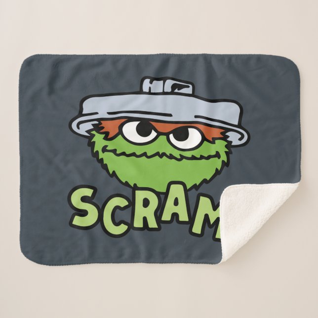 Cobertor Sherpa Rua Sésamo | Oscar, o Grouch Scram! (Frente (Horizontal))
