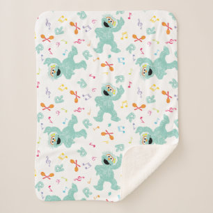 Cobertor Sherpa Rua Sésamo   Padrão de Escrivação de Música R