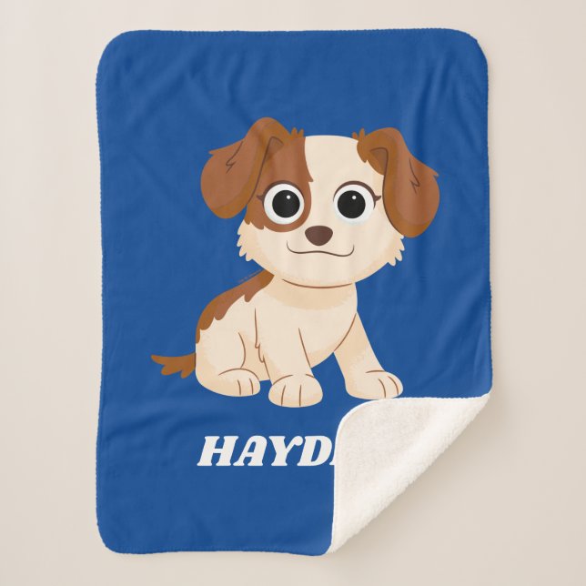 Cobertor Sherpa Rua Sésamo | Puppy Tango da Elmo | Adicione seu no (Frente)